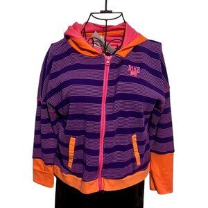 Nike Purple Striped with Orange Hood and Trim Hoodie